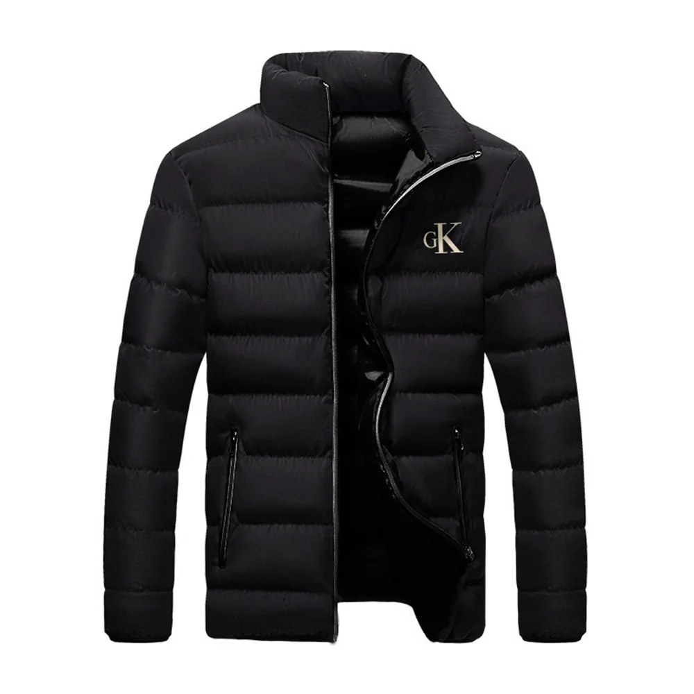 Men's Autumn and Winter Jacket Windbreaker Cotton Padded Jacket Casual Sports Stand-up Collar Warm Thick Trendy Jacket