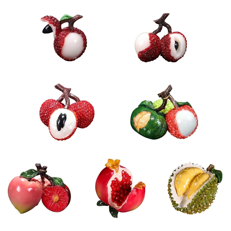 

Color Change Litchi Tea Pet Gongfu Tea Simulation Fruit Resin Figurine for Home Office Living Room Tea Pets Desk Decor
