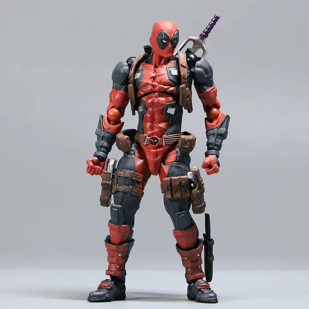 

Amazing Yamaguchi Anime Figure Deadpool Joint Action Figurine Head Changeable Boxed Model PVC Collectible Decoration Toys Gifts