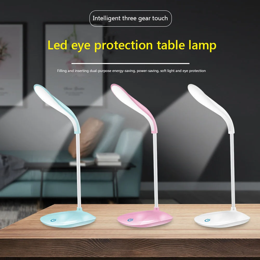

LED Table Desk Lamp Eye Protection USB Desk Reading Light Touch Switch Dimmable Children Bedroom Bedside Foldable Night Light