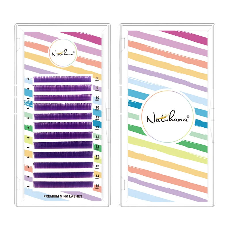 NATUHANA цветные 1 Цветение Камелии ресниц Коричневый Синий авто-цветение фиолетовый