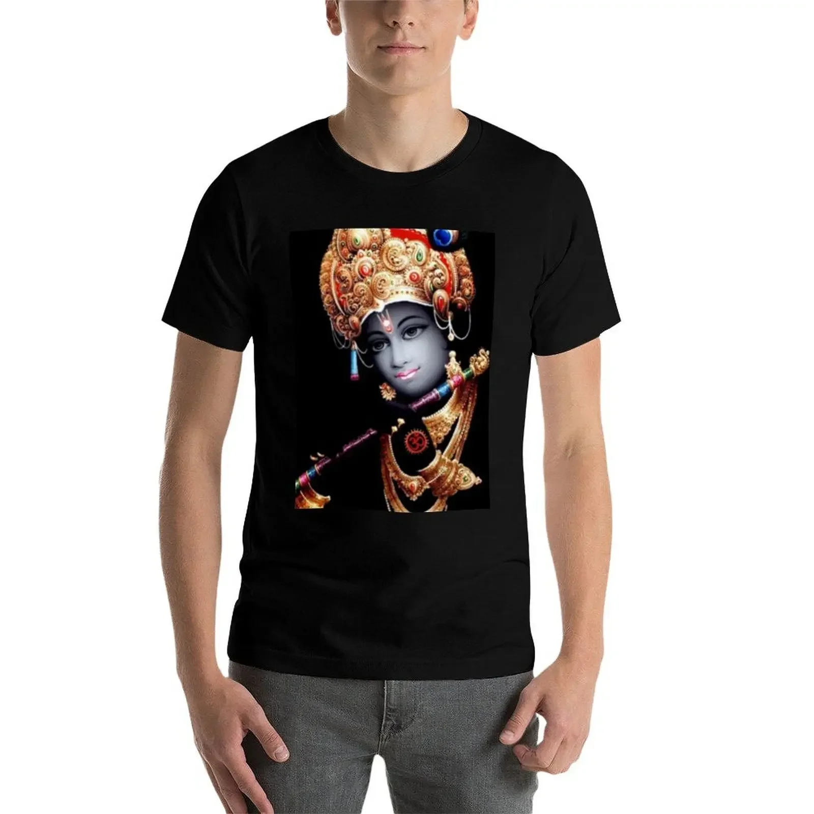 Футболка Shri Krishna топы больших размеров для мальчиков футболка с животным принтом