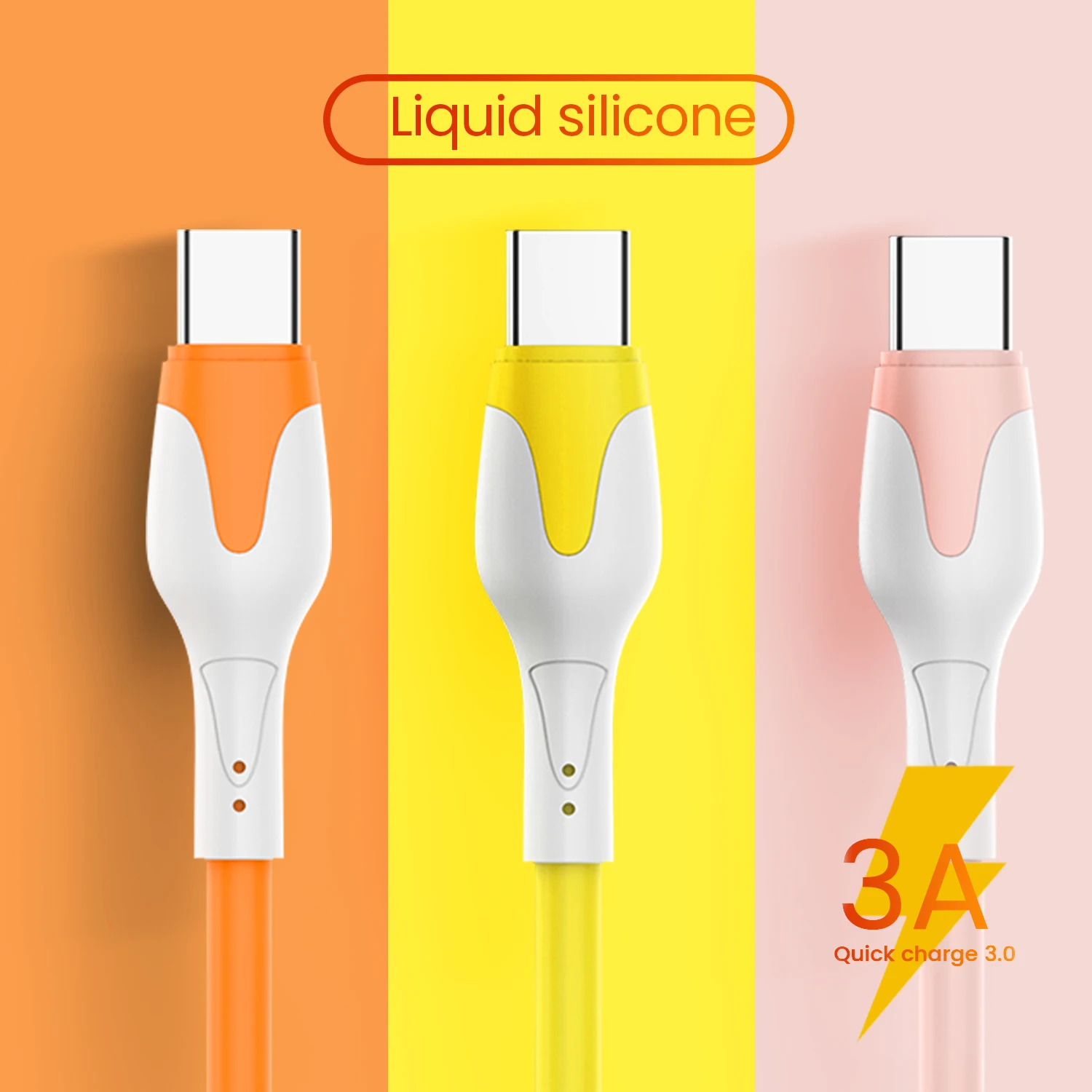 

Кабель USB C с жидким силикагелем 3A, кабель для быстрой зарядки для Huawei Pro, Samsung, USB Type-C, кабель для передачи данных, телефонный шнур для передачи ...