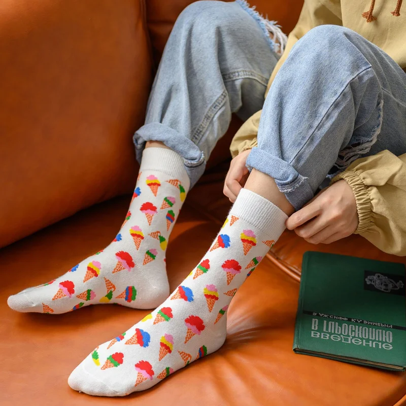 

Funny Socks WOMEN Cotton Japanese Harajuku Cute High School Student Socks Ice Cream Bear Animal Cartoon Kawaii Socks