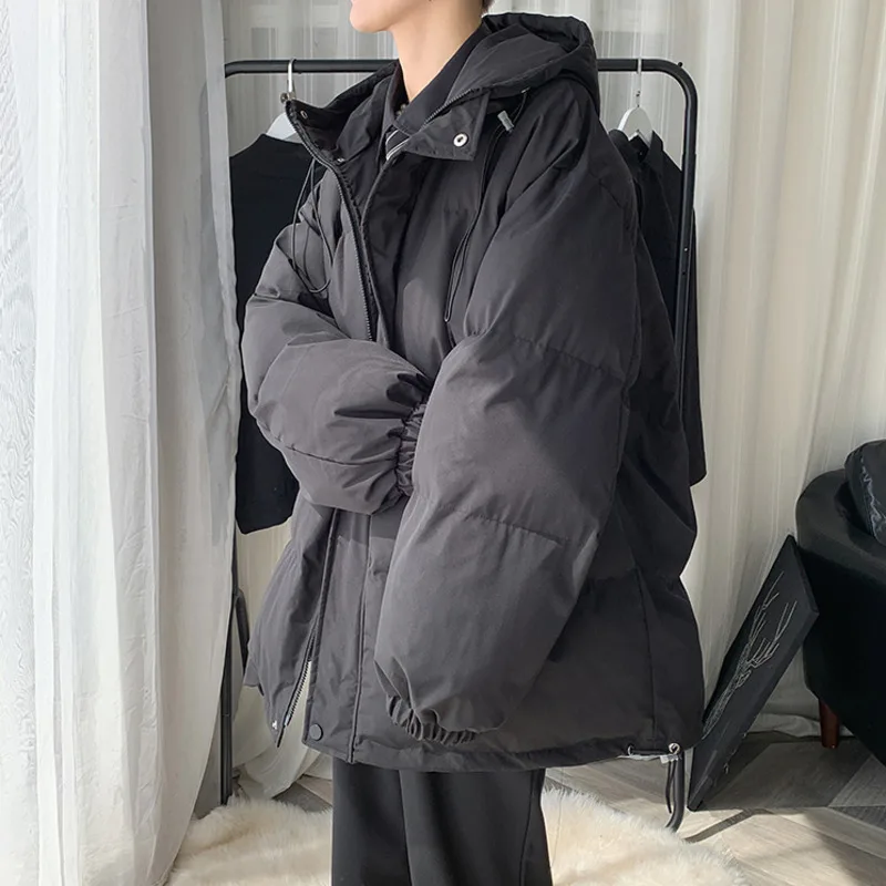 Winter Jacket Men Warm Fashion Casual Thickened Down Jacket Men Streetwear Korean Loose Hooded Short Coat Mens Parker Clothes