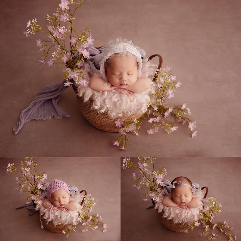 Мягкое шерстяное фетровое одеяло для фотосъемки новорожденных