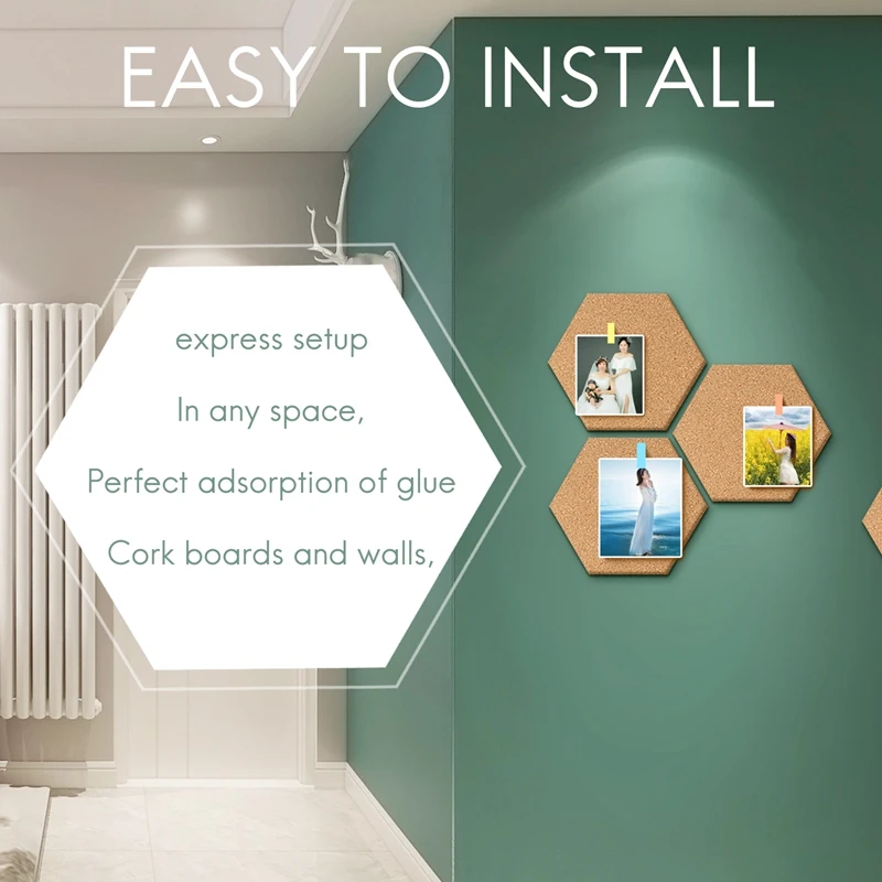 6 шт. шестигранная пробковая доска самоклеящаяся Толстая пробка для стен записей