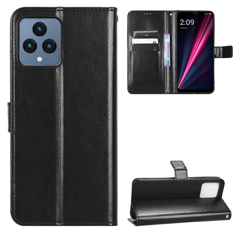 Flip Wallet PU Leather Case for T-Mobile Revvl 6 5G Mobile P