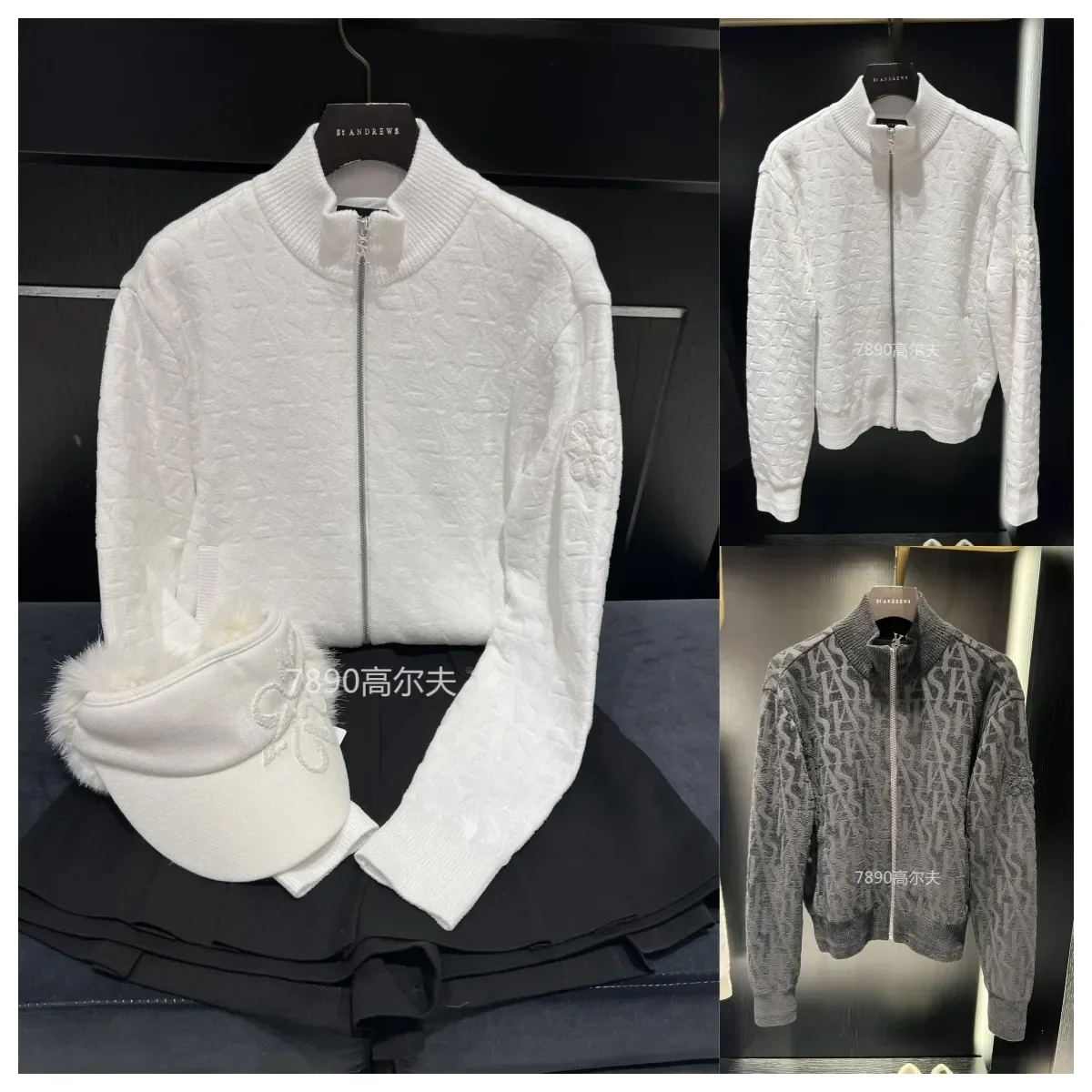 

Новинка 2023 г., женская одежда для гольфа St Andrews, ветрозащитная трикотажная одежда на молнии с воротником-стойкой