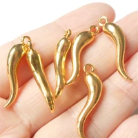 gold tonesilvertone pepper charms for minimalist necklace diy vegetables jewelry making lucky hot chili pendants 10 pieces