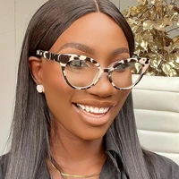 2021 new fashion leopard cat eye glasses frame women vintage optical anti blue eyeglasses female comfortable computer spectacles