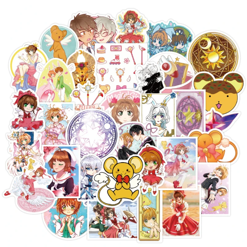 

50pcs Cardcaptor Sakura Anime Stickers Phone Case Stationery Waterproof Cute Kawaii Stickers Laptop Sticker Aesthetic Kids Toys