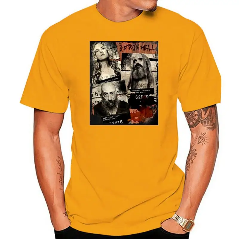 

Футболка из фильма «3 из Хелла», винтажная облегающая черная футболка с принтом страха, Роба, зомби для мужчин и женщин