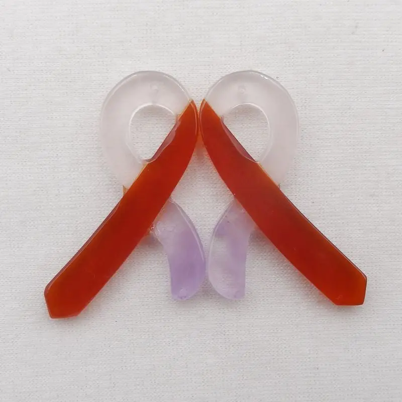 Natural Stone Rose Quartz,Red Agate Amethyst Gemstone Earring Beads For Women 46x26x4mm 11g Beauty Jewelry Accessories
