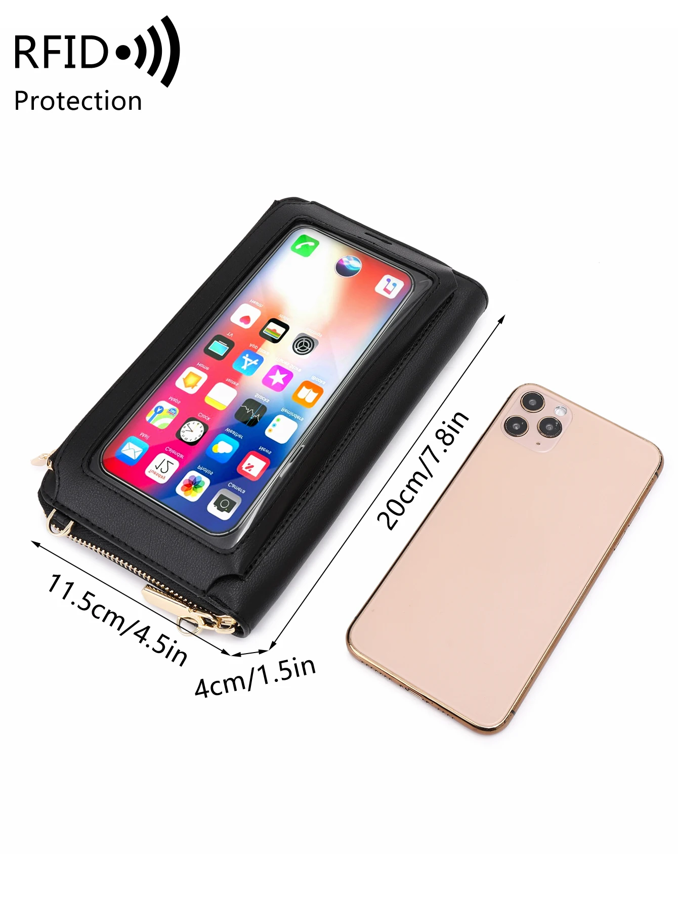 Сумка для сенсорного экрана с блокировкой RFID функциональный Длинный кошелек