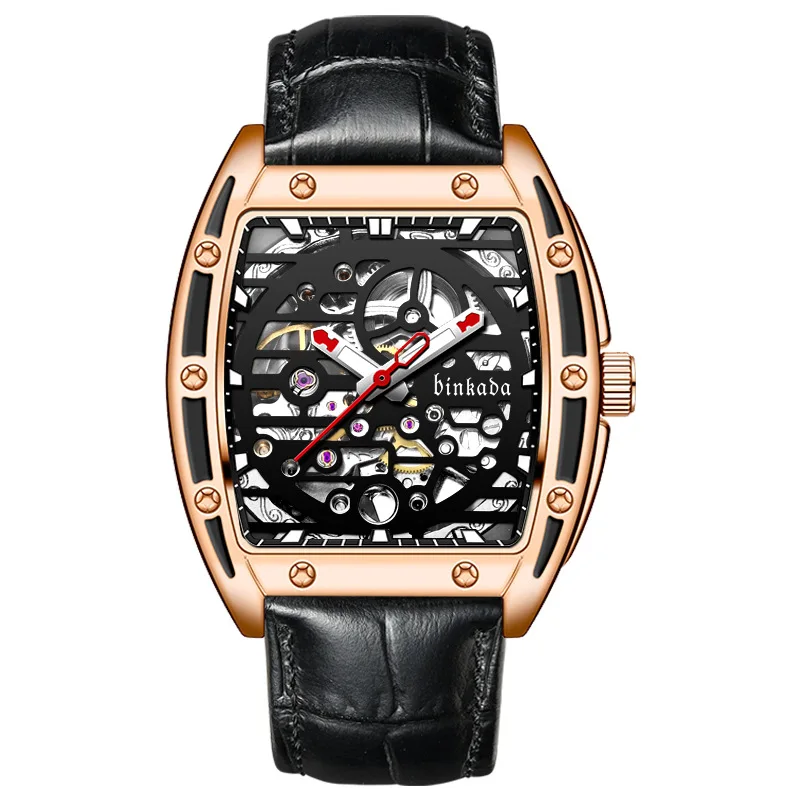 

Часы мужские механические, автоматические водонепроницаемые ажурные с ремешком