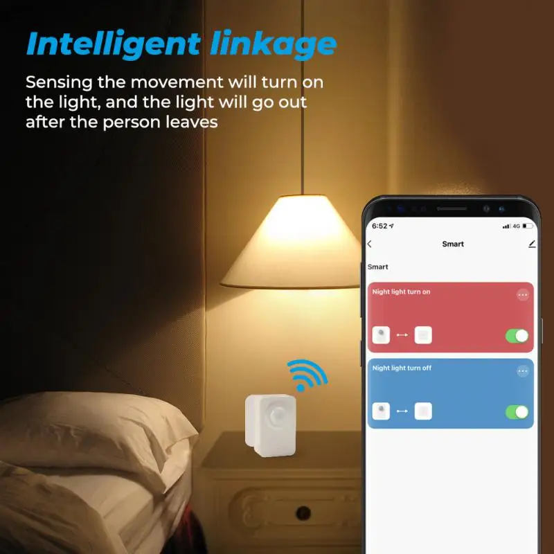 

Aubess WiFi Infrared Human Body Induction Sensor Tuya Connected Smart PIR Wireless Human Motion Detector Smart Home Security
