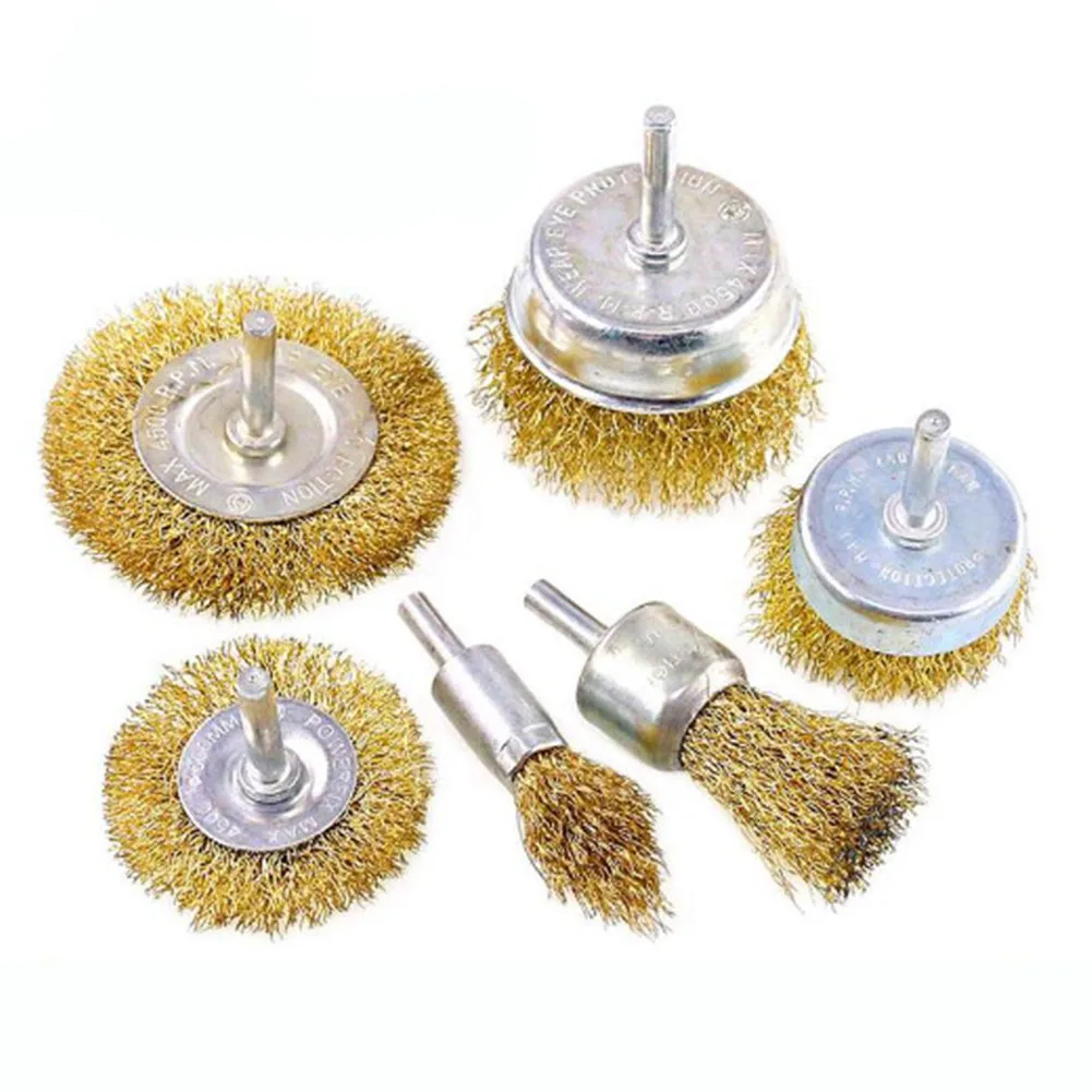 

10pcs Wire Brush Drill Brush Accessories Connecting Rod Copper Plating Electric Grinder Professional Tools Rotary Tools