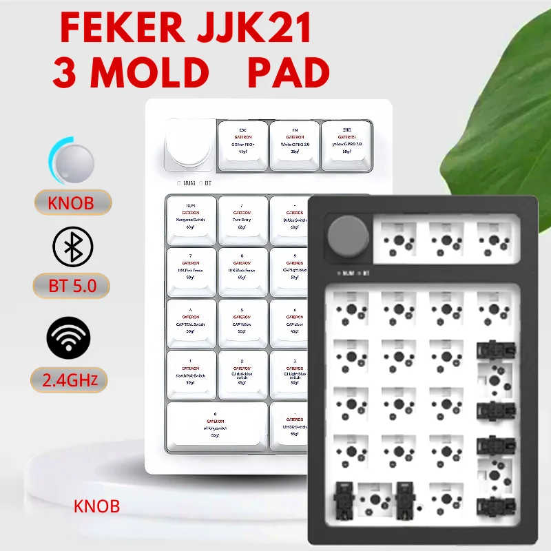 Клавиатура FEKER JJK21 механическая 3 режима USB/ Bluetooth/2 4 ГГц 20 клавиш - купить по
