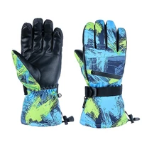 waterproof winter unisex cycling multiple graffiti letter striped ski gloves motorcycle snowmobile riding gloves