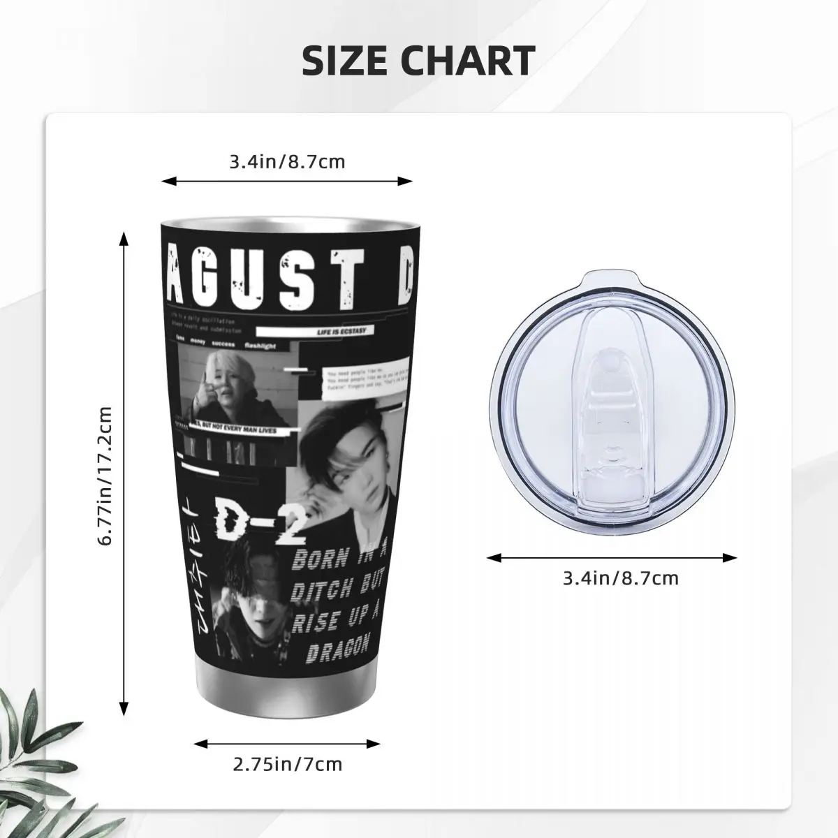 Agust D коллаж Kpop изолированный стакан с соломинкой Термокружка Из Нержавеющей