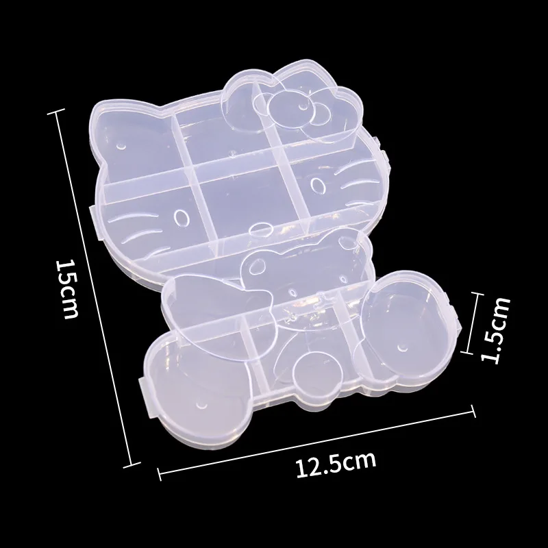 

Sanrio Hello Kitty Storage Box Nail Patches Plastic Jewelry Necklace Earring Pills Organizer Beads Diamonds E Charms Case