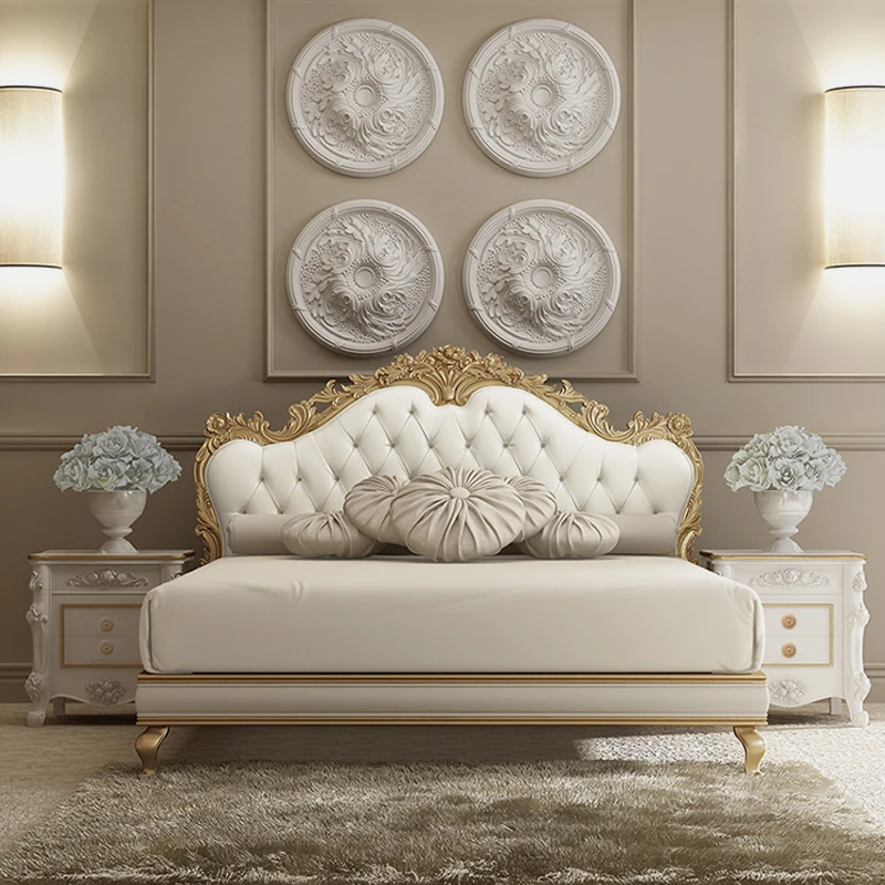 

Двуспальная дизайнерская Европейская двуспальная кровать, Современная королевская кровать, двуспальная кровать большого размера, роскошная спальная кровать, мебель для спальни