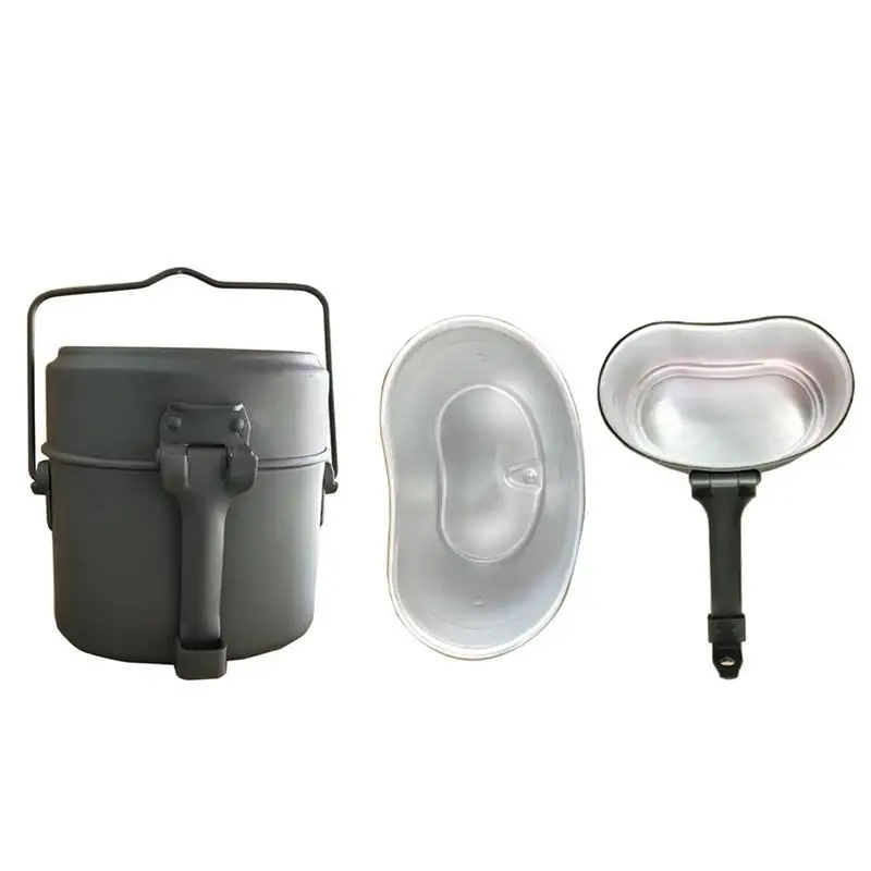 

Camping Utensils Dishes Cookware Set Picnic Hiking Heat Exchanger Pot Kettle Outdoor Tourism Tableware ThreePiece