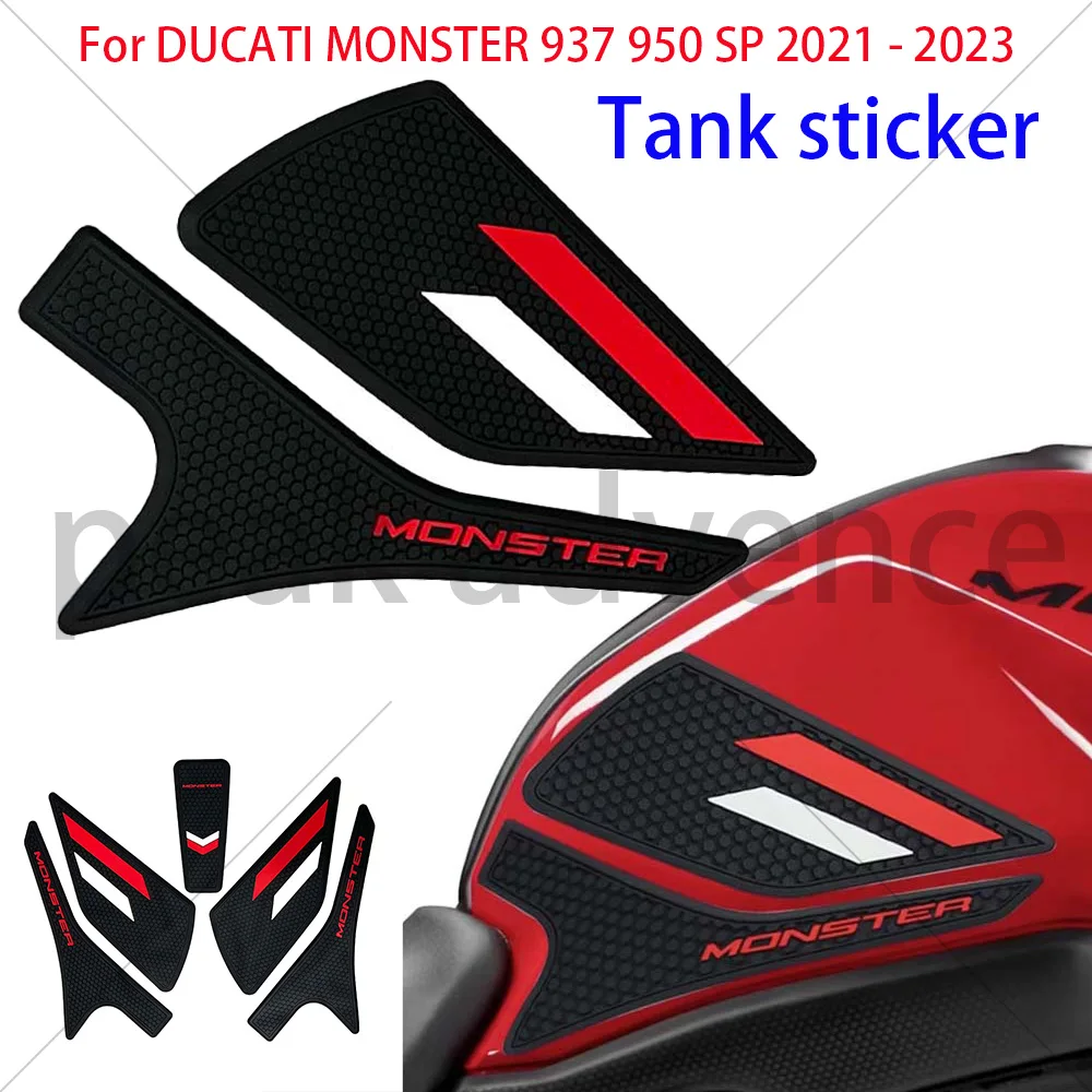 

For DUCATI MONSTER 937 950 SP 2021 - 2023 MONSTER937 MONSTER950 PVC Sticker Knee Grip Fuel Tank Traction Pads Protector Cover