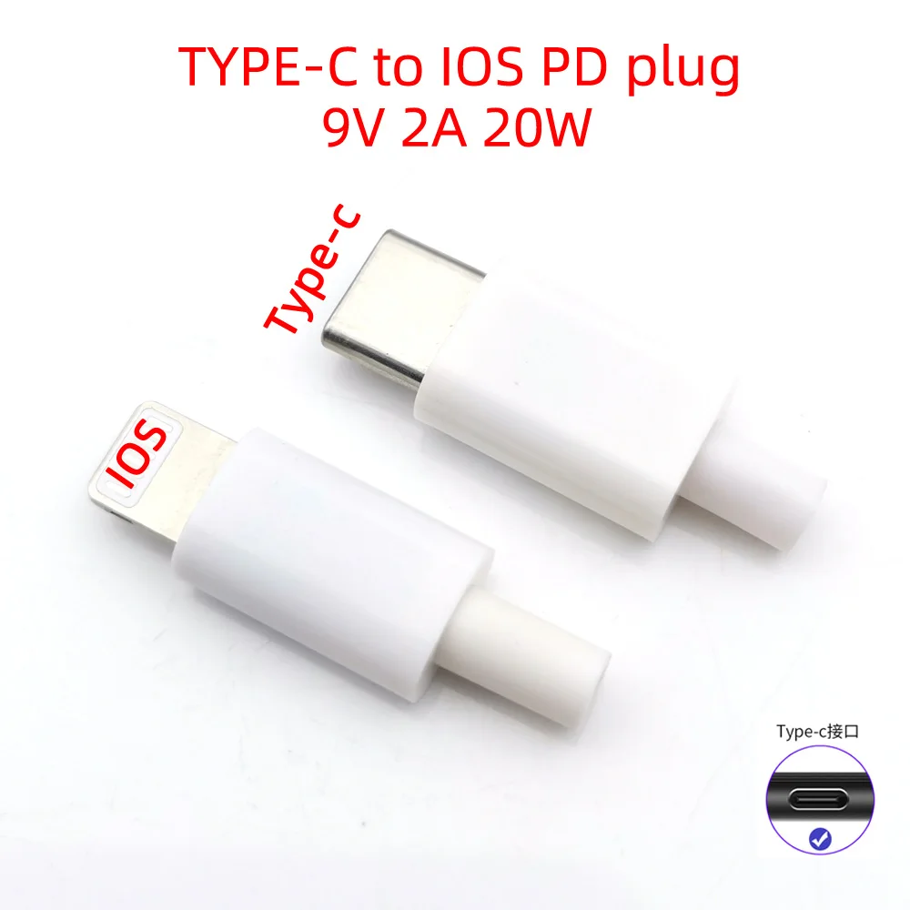 USB C к IOS сварочный Штекерный разъем с чипом 9 в 2A 20 вт DIY 8-контактный разъем Lightning для быстрой зарядки детали адаптера для IPHONE