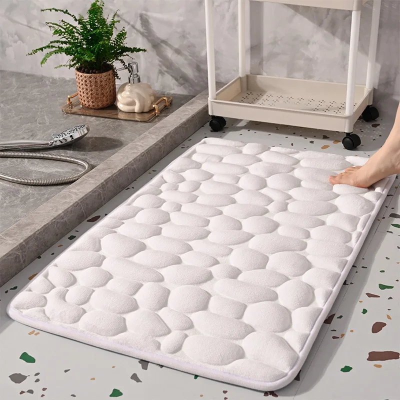 

Stone 3D Anti Slip Bath Mat Washable Quick Dry Bathroom Rugs Skid Safety Carpet Fashion Memory Foam Carpets Entrance Doormat