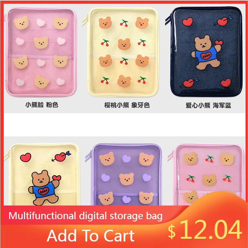 

Прозрачный яркий противоударный мини-рюкзак с милым медведем для планшета 11 дюймов iPad Pro