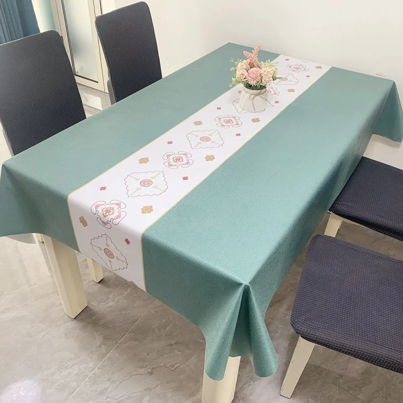 

Table cloth waterproof, oil resistant, wash free, and scald resistant table cloth tea table rectangular