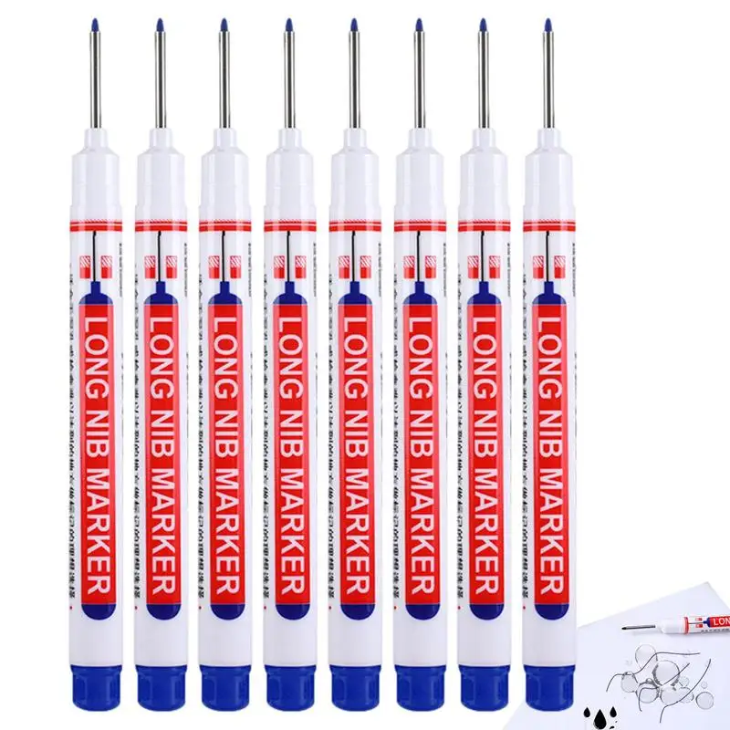 

8PCS Long Head Markers Pen Bathroom Woodworking Decoration Multi-purpose Deep Hole Wood Burning Marker Pens