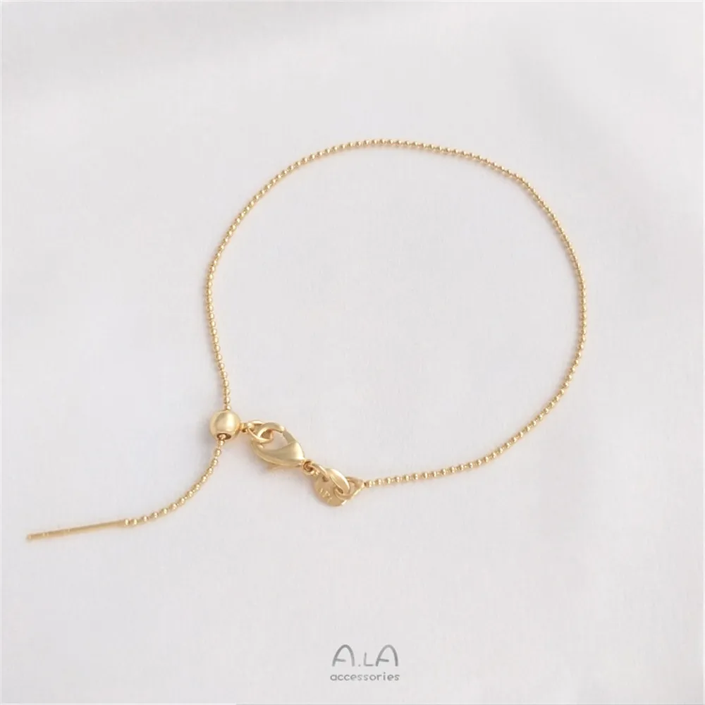 

14K gold clad fine bead chain pin type stretchable adjustable universal bracelet diy handmade beaded bracelet accessories