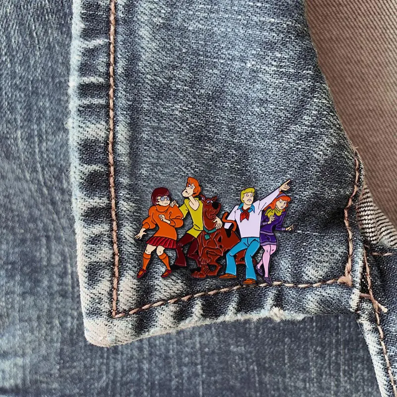 Animation Scoooby Dooo Group Hard Enamel Pin Cartoon Badge Backpack Decoration Jewelry