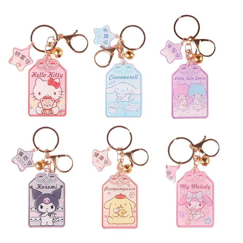 

Sanrioed коллекция здоровья Kawaii Cinnamoroll MyMelody Kuromi Peace Amulet мультяшный кулон акриловый милый брелок украшение подарок