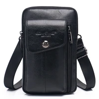 men bag purse waist belt pack hook cross body business genuine leather cell phone case wallet shoulder fanny messenger bags