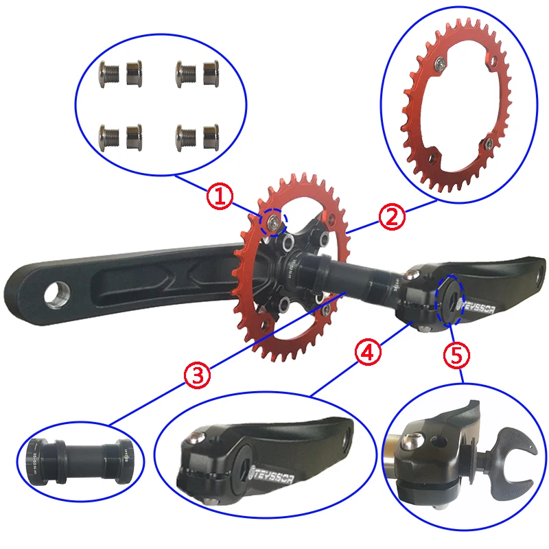 Велосипедный Кривошип 104BCD сверхлегкие кривошипы 170 мм нижний кронштейн из