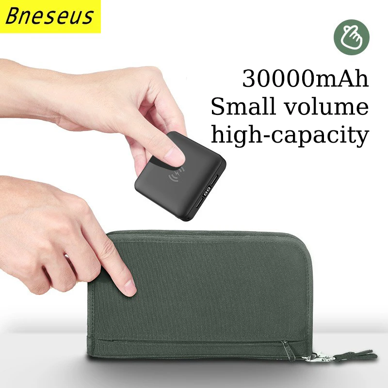 30000mAh Power Bank 22.5W Fast Charging Charger For Apple Huawei Xiaomi Samsung Auxiliary Battery Pack Wireless Powerbank