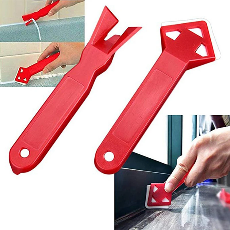 

Window Door Glass Scraper Tool Caulking Finishing Sealant Grout Remover Spatula Tool Household Cleaning Tool 2Pcs