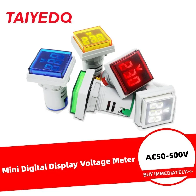 

Квадратный цифровой мини-вольтметр, фонарь 22 мм, измеритель напряжения, светодиодный индикатор