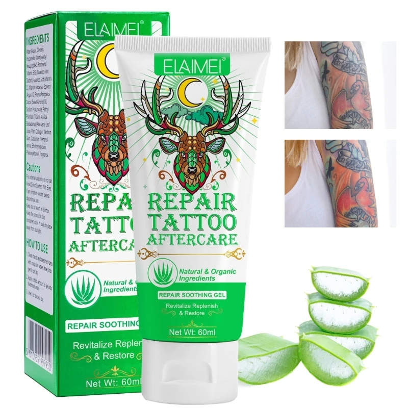 

Q1QD Tattoos Repair Gel Moisturizer and Brightener Cream Natural Ingredients for Tattoos Healing