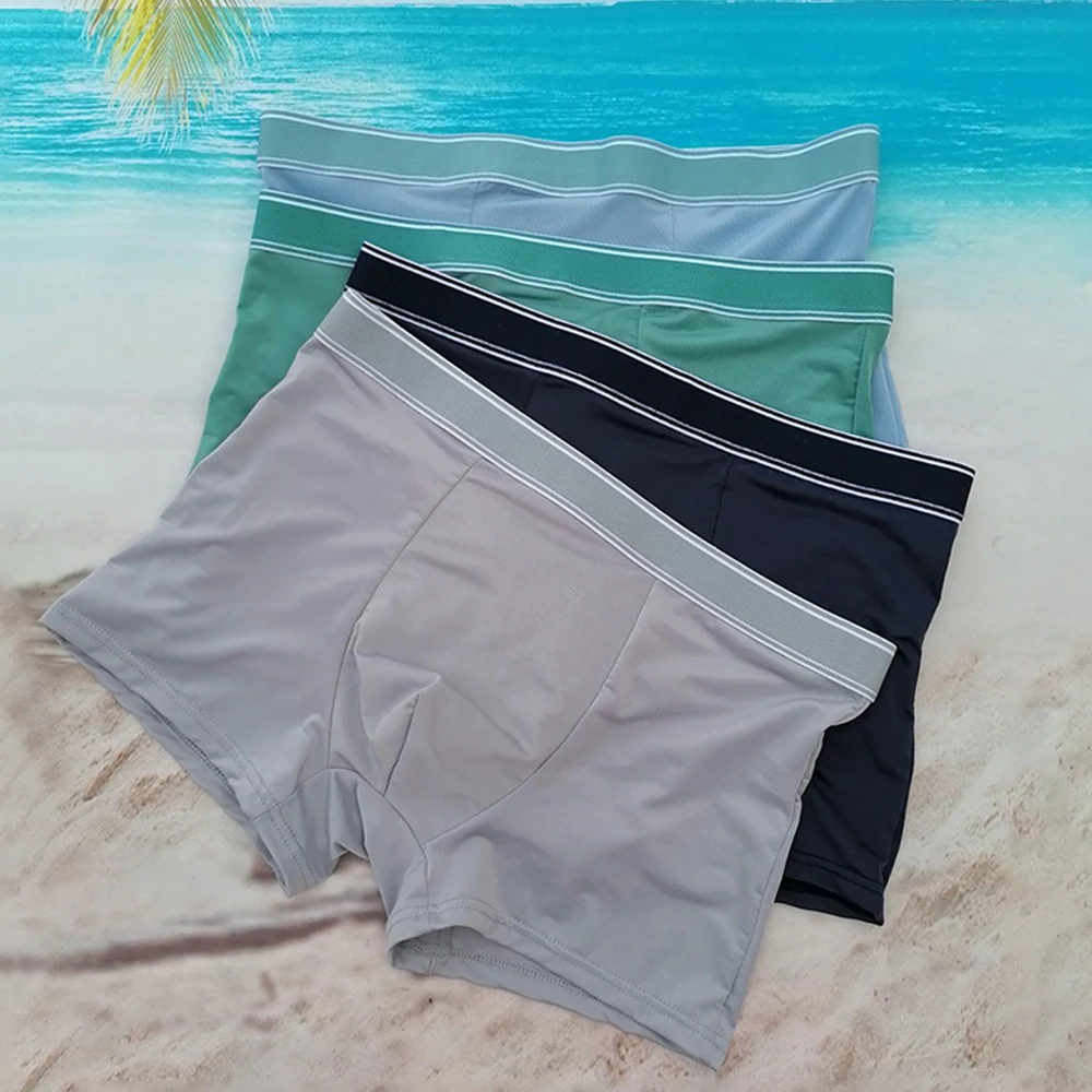 

Summer Thin Men Seamless Comfort Sports Underwear Bulge Pouch Breathable Comfort Sports Quick-Drying Boxer Briefs Shorts Trunks