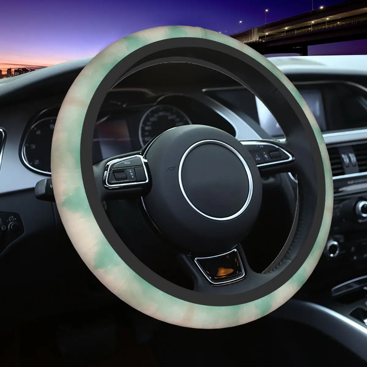 

37-38 Car Steering Wheel Cover Watercolor Colorful Anti-slip Car-styling Suitable Auto Accessories