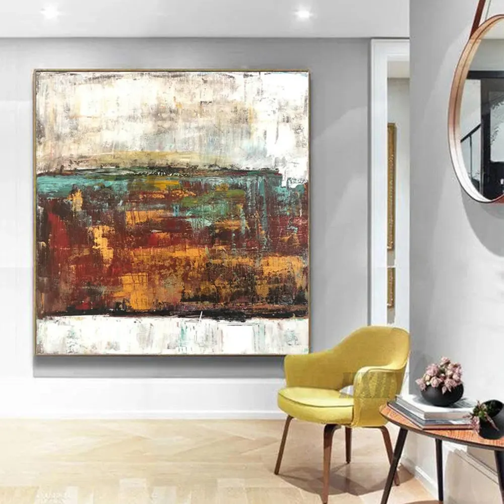 

Abstract White Brown Landscape Modern Wall Art Large Creative Oil Artwork On Canvas Multicolor Living Room Handmade Oil Painting
