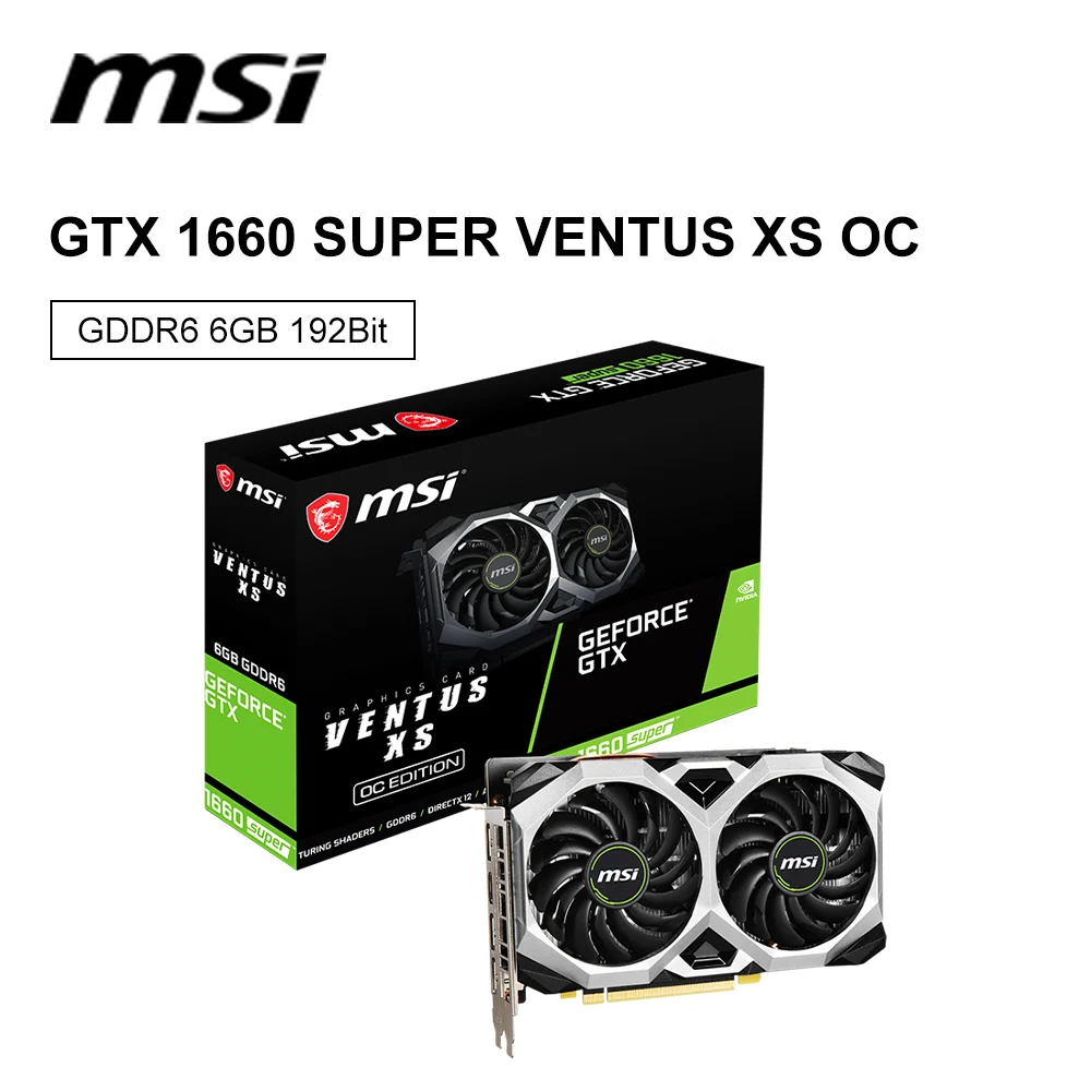 

MSI GTX 1660 SUPER VENTUS XS C OC New Graphic Card 1660S 12nm 6GB GDDR6 192bit DP Support AMD Intel Desktop CPU Motherboard