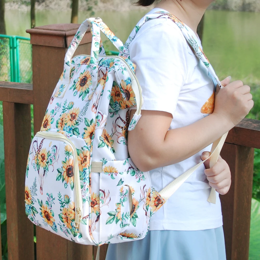 Bullflower Mom Diaper Backpacks Multifunctional Baby Nappy Diapers Travel Mummy Nursing Diaper Bag Large Capacity For Baby Care