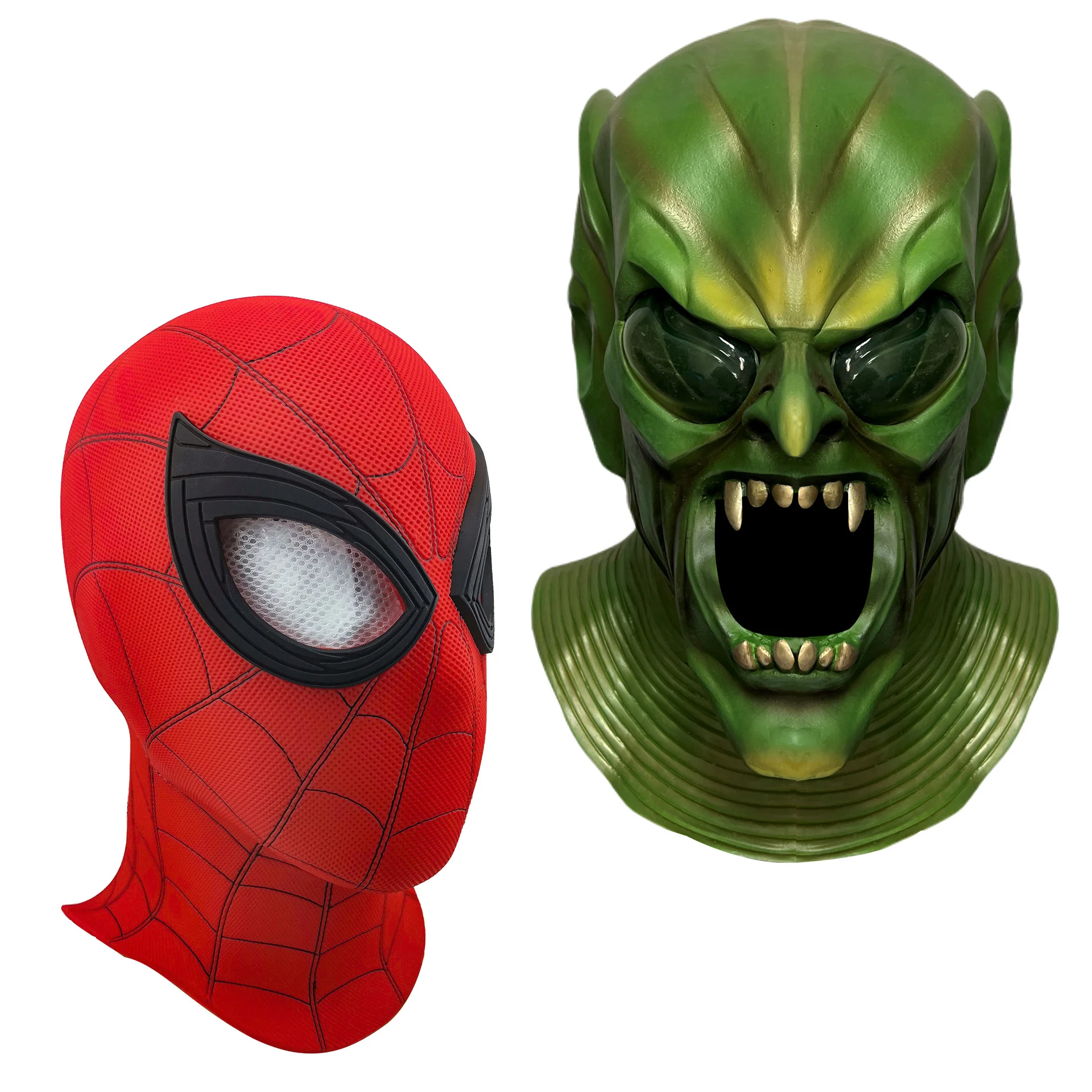 

Зеленая Гоблинская маска Spiderhero Heroes Expedition с героями фильмов на Хэллоуин, зеленая гоблиновая маска на всю голову