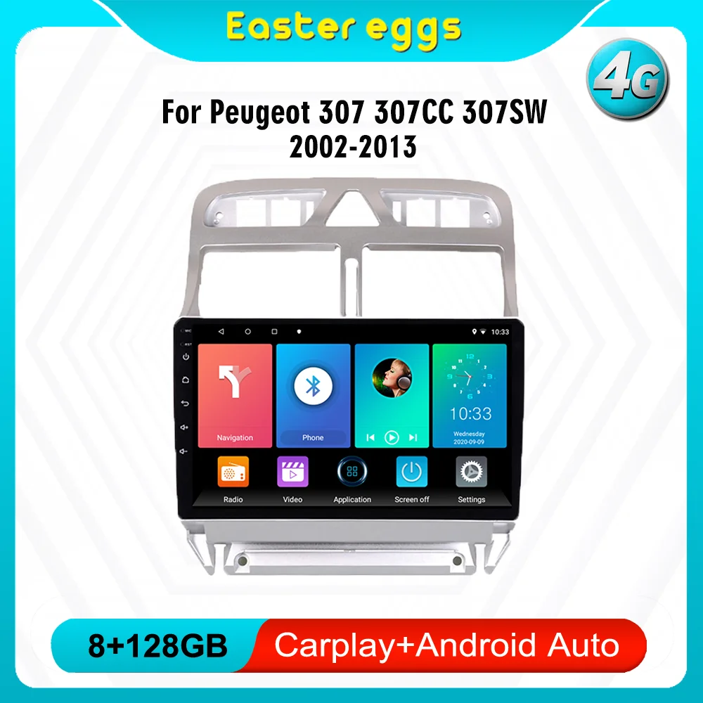 

For peugeot 307 307CC307SW 2002-2013 4G CARPLAY 2DIN 9INCH Car Radio Multimedia Video Player GPS Navigation Android NO DVD